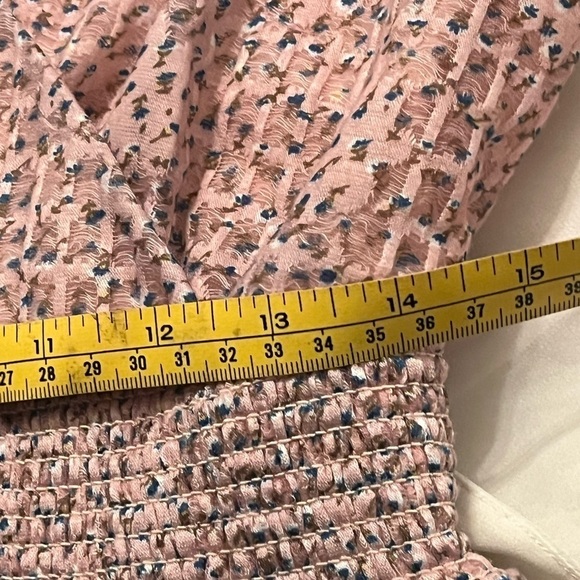 FREE THE ROSE Women's Sz M Floral Waist Smocked Midi Dress - Picture 10 of 13